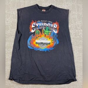 Vintage Harley Davidson 2005 Sturgis Dragon Graphic Printed Sleeveless T-Shirt L
